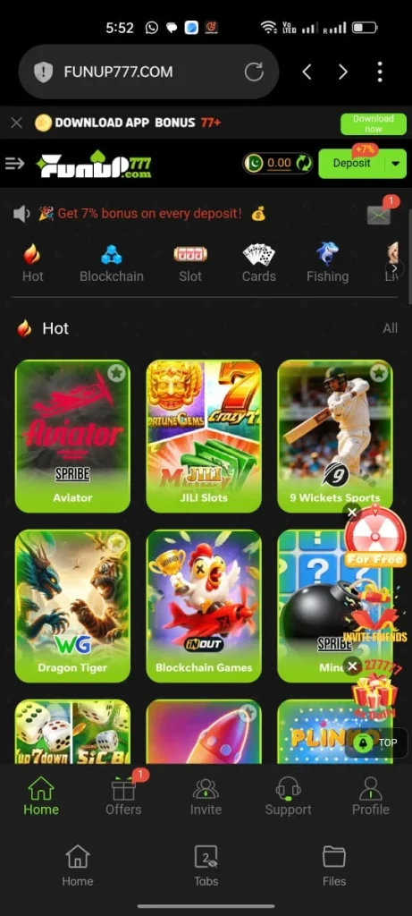Funup777 game Slots