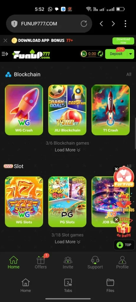 Funup777 game iOS